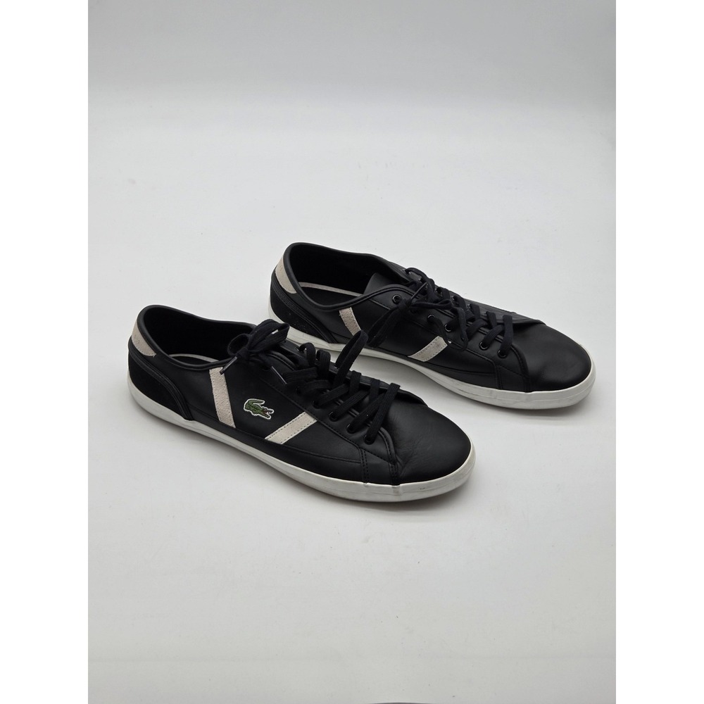 Lacoste Sideline 119 3 Shoes Mens Size 13 Black Leather Casual Comfort Sneakers‎